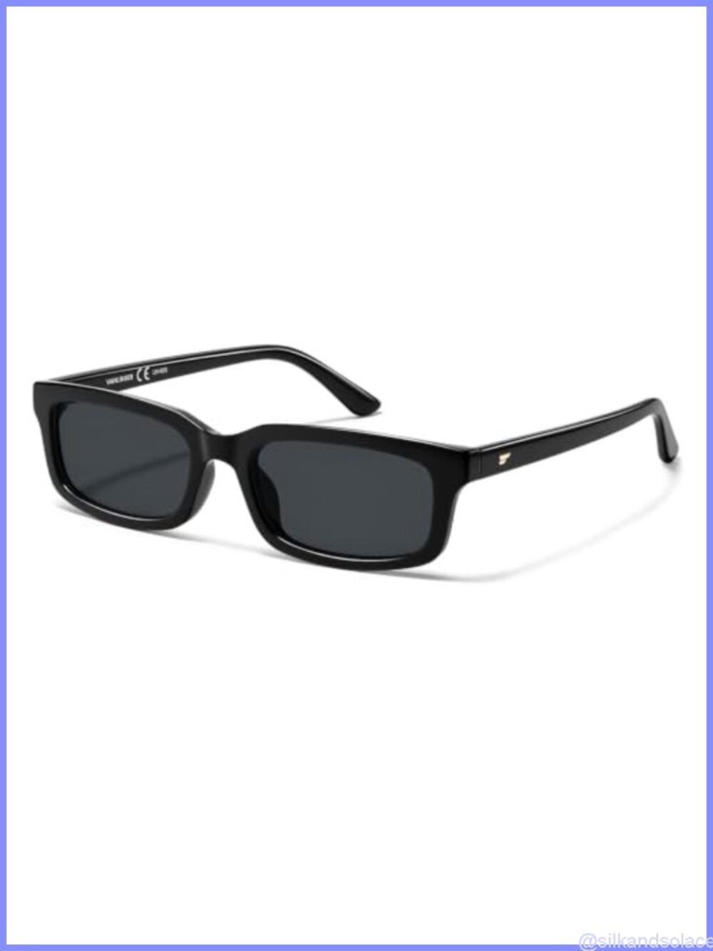 Retro Slim Rectangle Polarized Sunglasses Unisex 90s Vintage UV Protection
